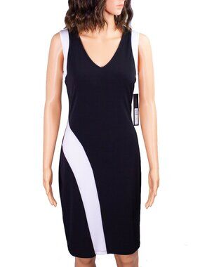 Andrew Marc Summer Dress Black White Size 4 Fitted Dress